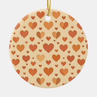 Terracotta Heart Scatter Pattern Ceramic Tree Decoration