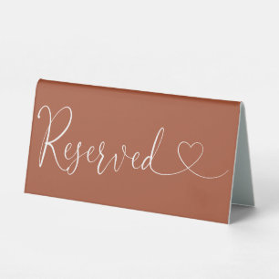 Terracotta Heart Script Reserved