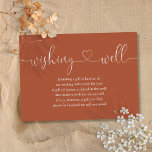 Terracotta Heart Script Wishing Well Wedding Enclosure Card<br><div class="desc">This elegant terracotta heart script wishing well enclosure card can be personalised with your special message and names. Designed by Thisisnotme©</div>