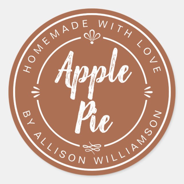 TerraCotta Homemade Apple Pie Classic Round Sticker (Front)