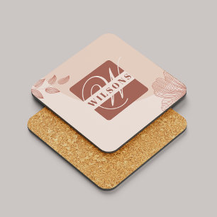 Terracotta Hues Chic Abstract Coaster