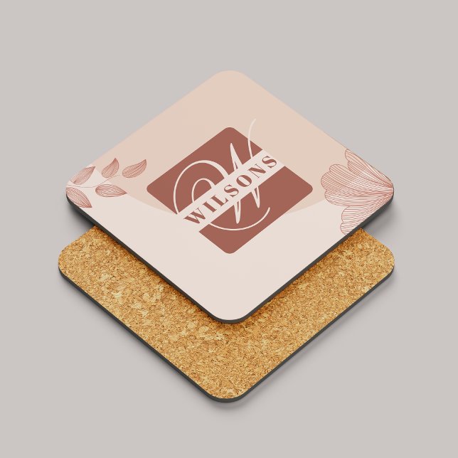 Terracotta Hues Chic Abstract Coaster (Creator Uploaded)