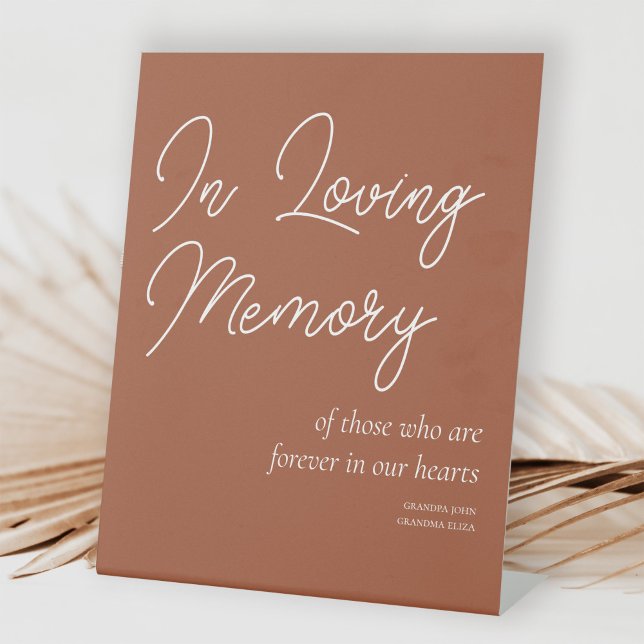 Terracotta In Loving Memory Wedding Memorial Pedestal Sign (Creator Uploaded)