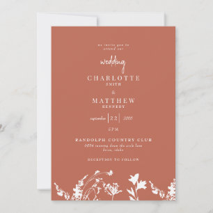 Terracotta in Spring Modern Wedding Invitation