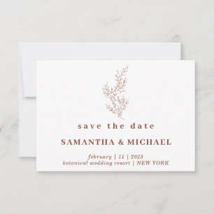 Terracotta Indie Autumn Floral Save the date Invitation