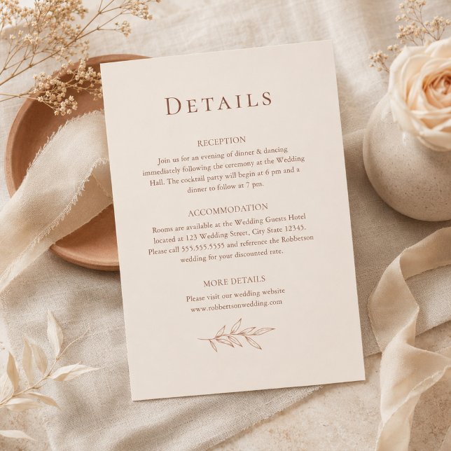 Terracotta Ivory Botanical Details Card (Terracotta Ivory Botanical Details Card)