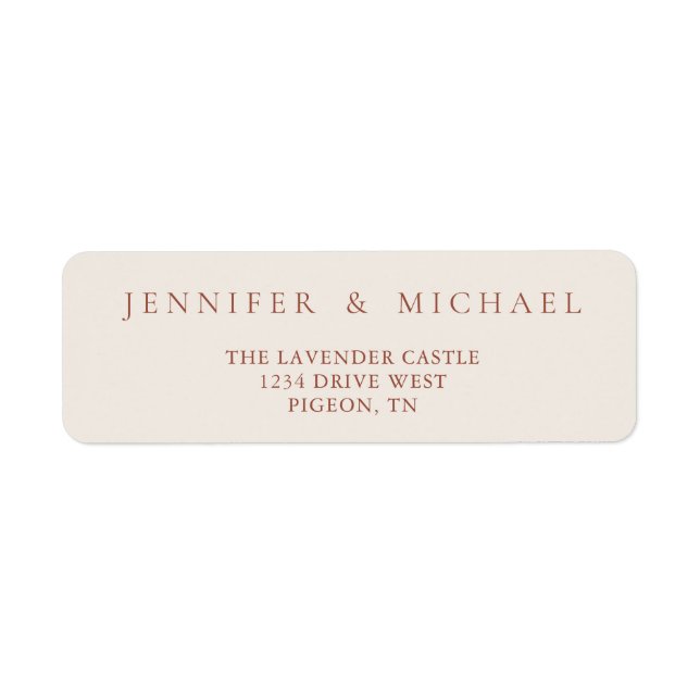 Terracotta Ivory Tone Simple Minimalistic Wedding (Front)
