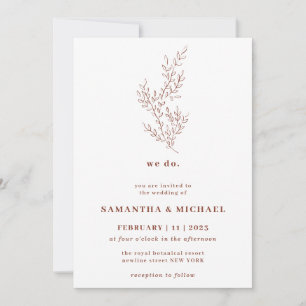Terracotta Ivy Floral Wedding Botanical we do Invitation