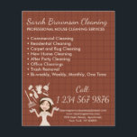 Terracotta Lady House Keeper Maid Cleaning Service Flyer<br><div class="desc">Terracotta Lady House Keeper Maid Cleaning Service</div>