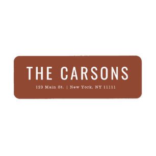 Terracotta Large Lettering Return Address Label