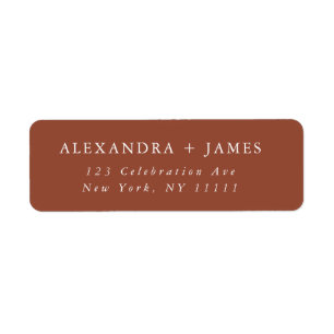 Terracotta Large Text Modern Return Address Label