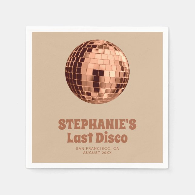 Terracotta Last Disco Bachelorette Weekend   Napkin (Front)