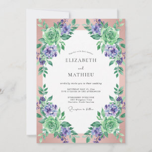 Terracotta Lavender Succulent Eucalyptus Wedding Invitation