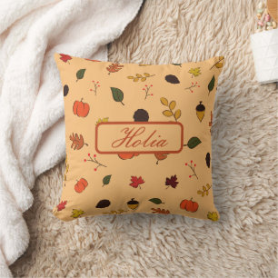 Terracotta Leaves Fall Cushion