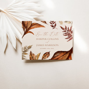 Terracotta Leaves & Ivory Wedding  Save The Date
