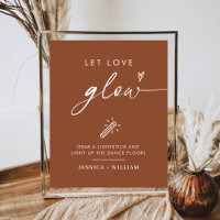 Terracotta Let Love Glow Wedding Glow Stick Sign