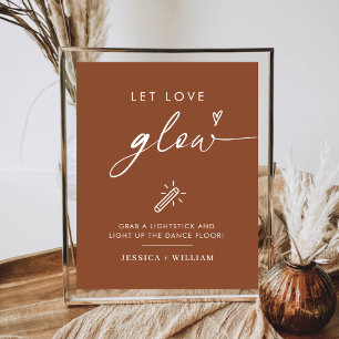 Terracotta Let Love Glow Wedding Glow Stick Sign