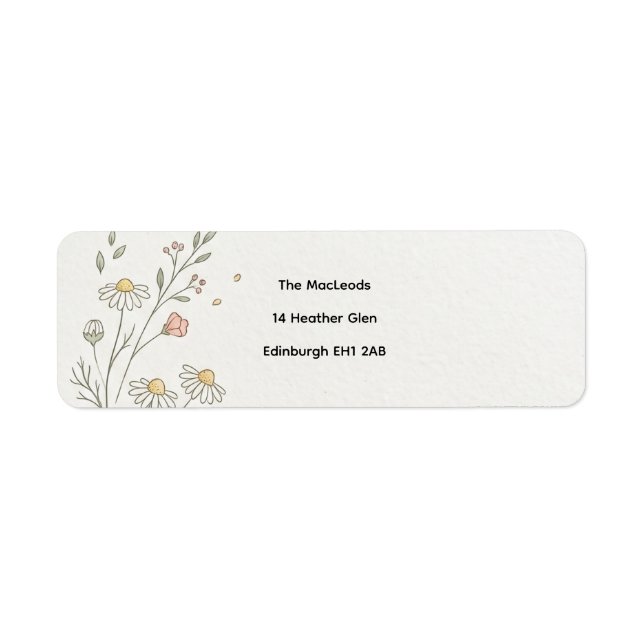 Terracotta Line Art Floral Return Address Label (Front)