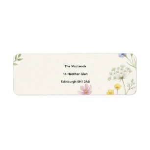 Terracotta Line Art Floral Return Address Label
