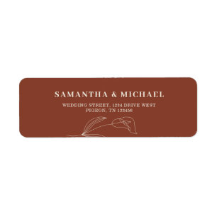 Terracotta Line Flower New Weds Wedding address