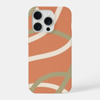 Terracotta Linework Pattern | Cream & Olive iPhone 15 Pro Case