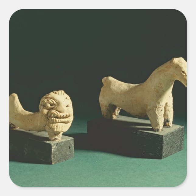 Terracotta lion and horse, Mohenjodaro 2300-1750 B Square Sticker (Front)