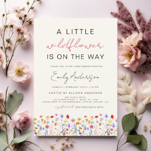 Terracotta Little Wildflower Baby Shower Invitation