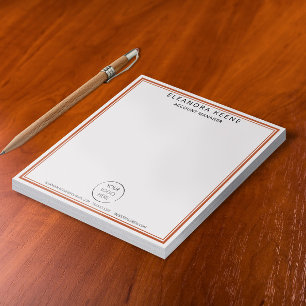 Terracotta Logo, Name, and Contact Info Business Notepad
