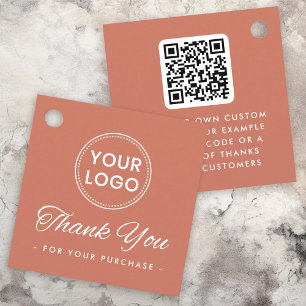 Terracotta logo QR code order thank you hang tags