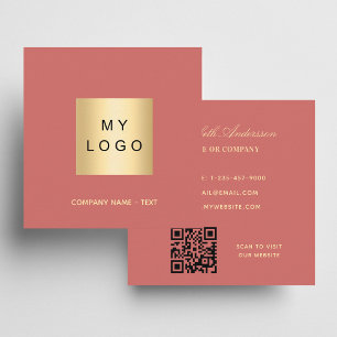 Terracotta logo QR code Square Business Card