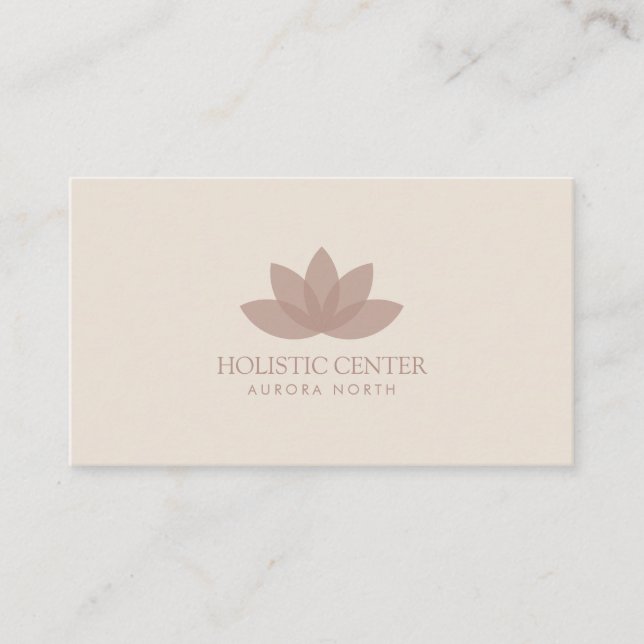 Terracotta Lotus Flower Custom Name Yoga Business Card (Front)