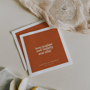 Terracotta Love Laughter and Happily Ever After  Napkin