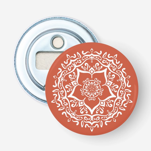 Terracotta Mandala Bottle Opener (Front)