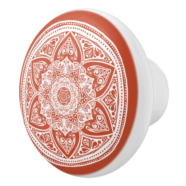 Terracotta Mandala Ceramic Knob (Right)