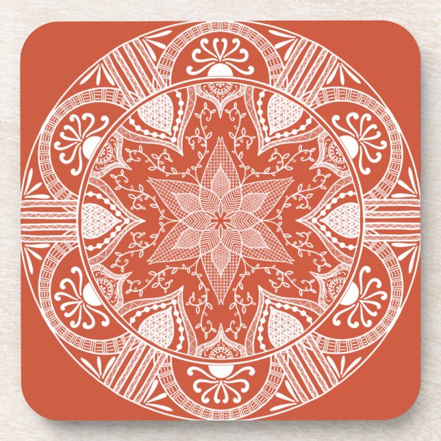 Terracotta Mandala Coaster (Front)