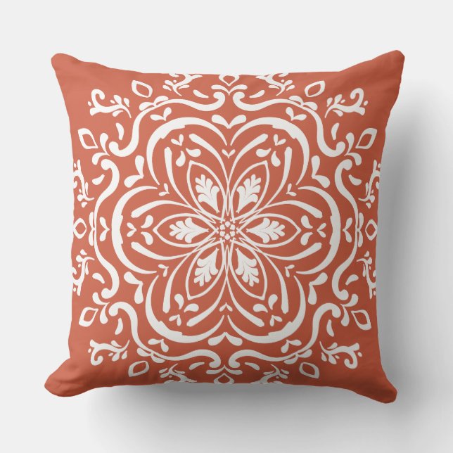 Terracotta Mandala Cushion (Front)