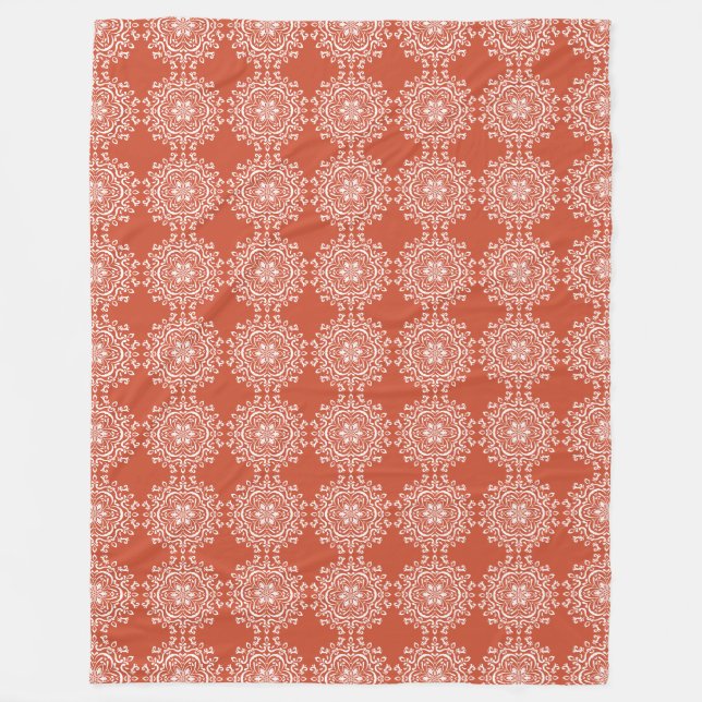 Terracotta Mandala Fleece Blanket (Front)