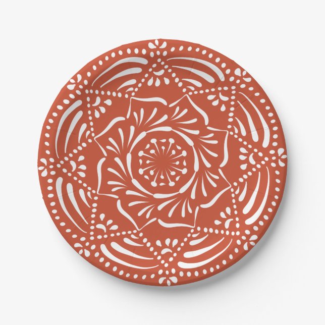 Terracotta Mandala Paper Plate (Front)