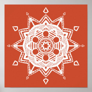 Terracotta Mandala Poster