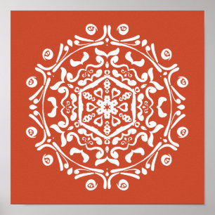 Terracotta Mandala Poster