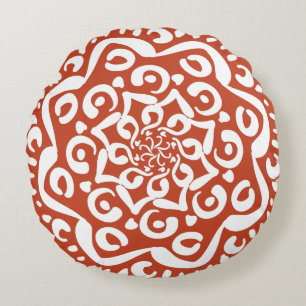 Terracotta Mandala Round Cushion