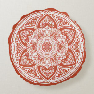 Terracotta Mandala Round Cushion