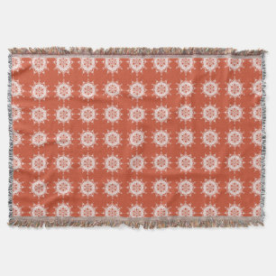 Terracotta Mandala Throw Blanket