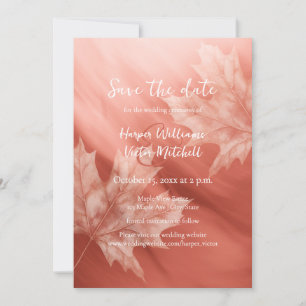 terracotta maple leaves fall wedding save the date