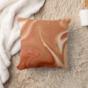 Terracotta Marble Abstract Fluid Pattern Cushion