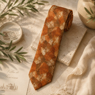Terracotta Marble Mosaic Abstract Geometric Stone Tie