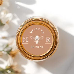 Terracotta Meant to Bee Wedding Honey Favour Classic Round Sticker