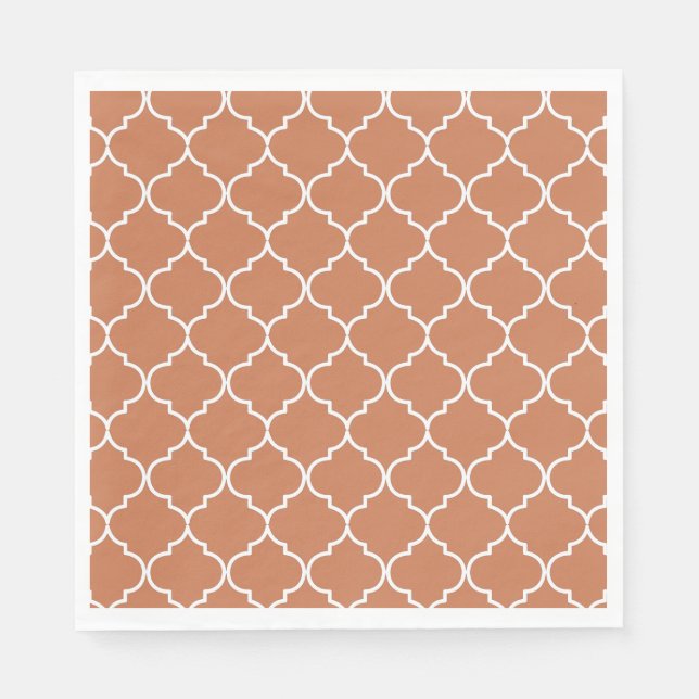 Terracotta Mediterranean Moroccan Pattern Napkin (Front)