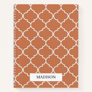 Terracotta Mediterranean Moroccan Pattern Notebook