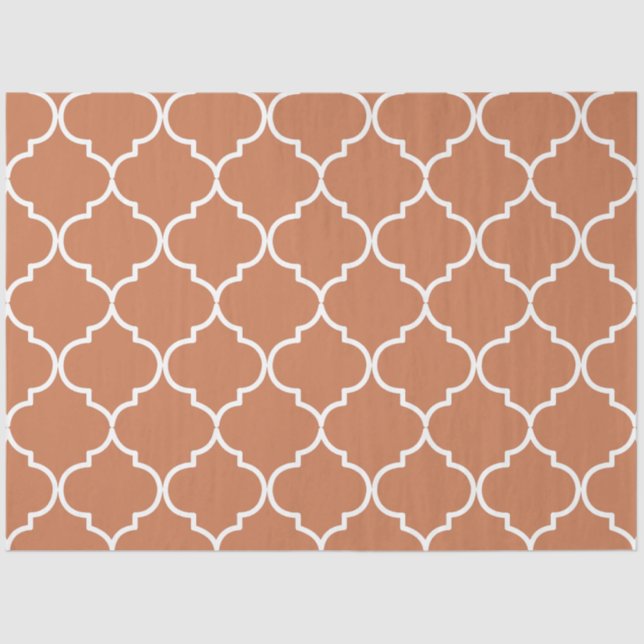 Terracotta Mediterranean Moroccan Pattern  Tissue Paper (Front)